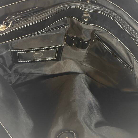 Giani Bernini Black Tote Shoulder Bag w/ Matching Mini Pouch Logo Pattern - Picture 9 of 11